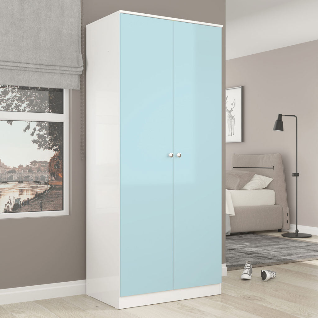 High Gloss Wardrobe With 2 Doors - Denver