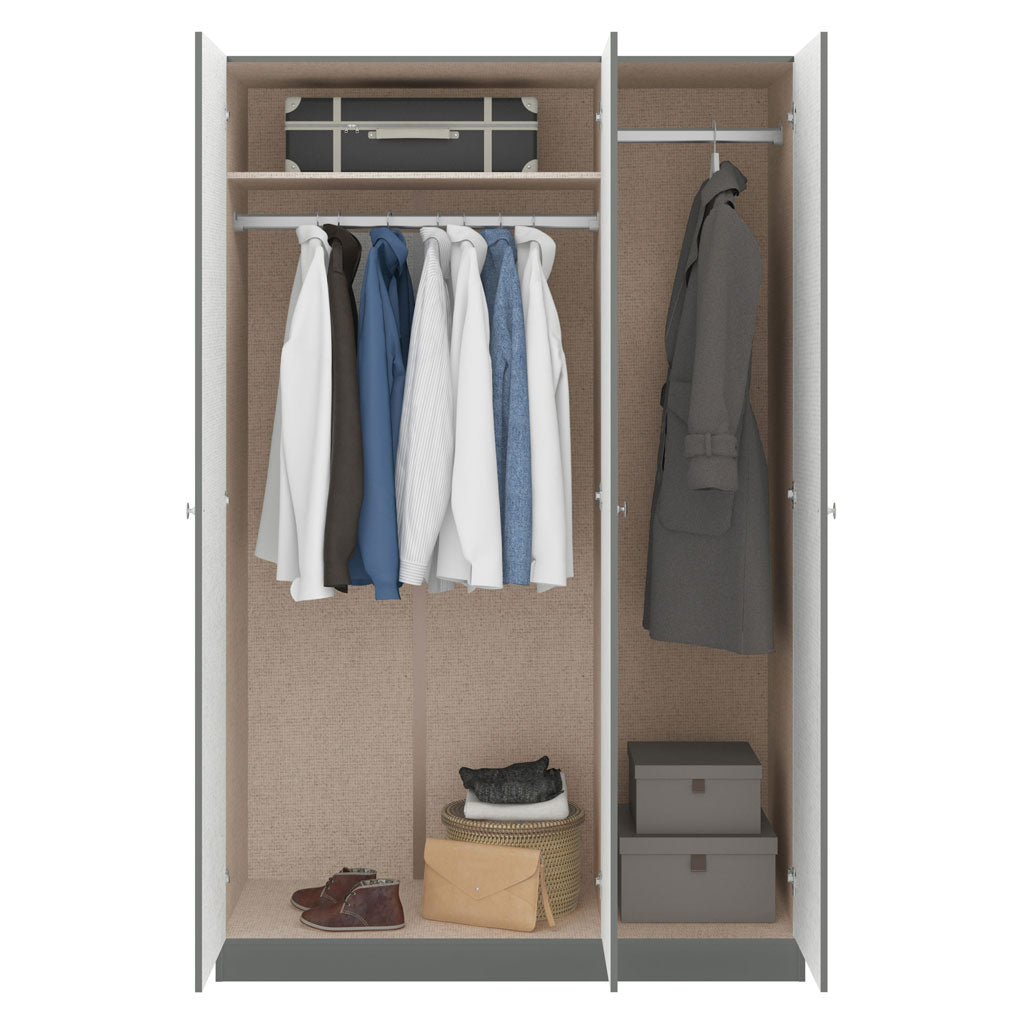 High Gloss Wardrobe With 3 Doors - Denver