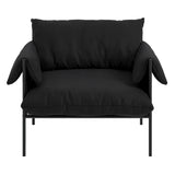 House Weave Fabric Accent Chair With Metal Fabric - Wardour