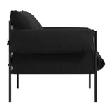 House Weave Fabric Accent Chair With Metal Fabric - Wardour