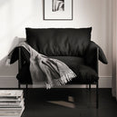 House Weave Fabric Accent Chair With Metal Fabric - Wardour