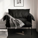 House Weave Fabric Accent Chair With Metal Fabric - Wardour
