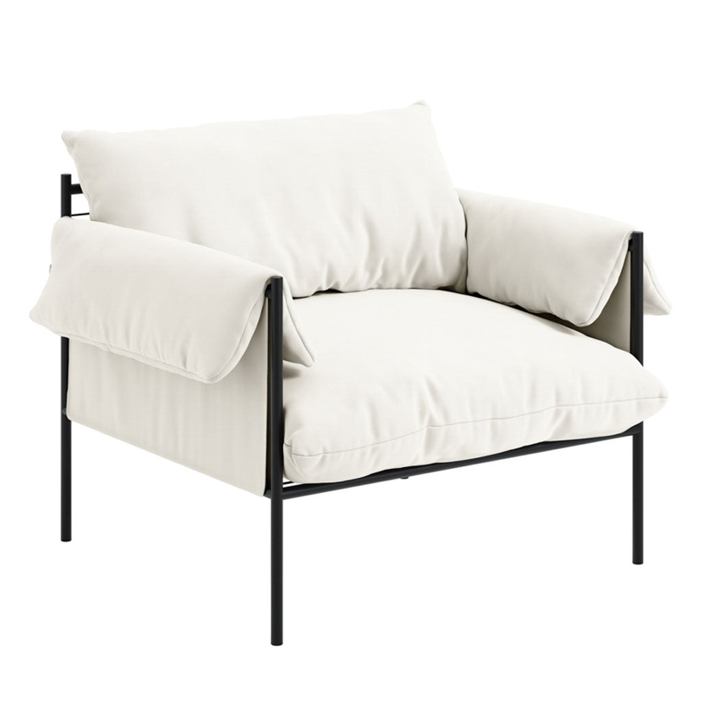 House Weave Fabric Accent Chair With Metal Fabric - Wardour