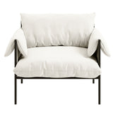 House Weave Fabric Accent Chair With Metal Fabric - Wardour