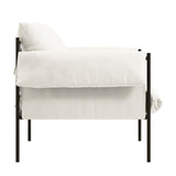 House Weave Fabric Accent Chair With Metal Fabric - Wardour