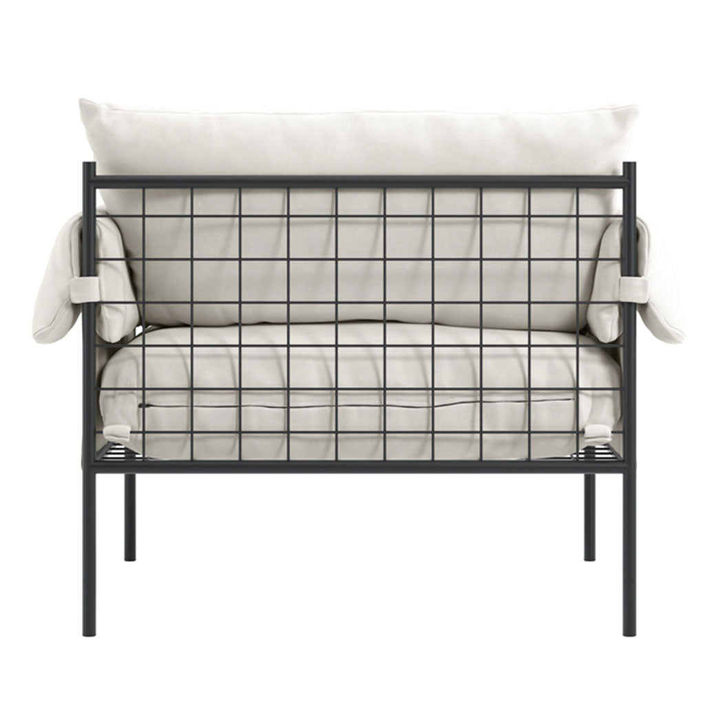 House Weave Fabric Accent Chair With Metal Fabric - Wardour