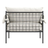 House Weave Fabric Accent Chair With Metal Fabric - Wardour