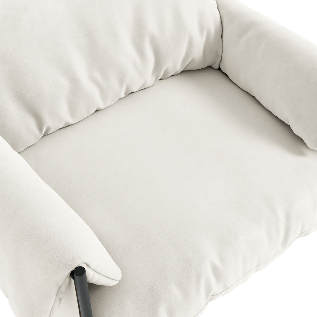 House Weave Fabric Accent Chair With Metal Fabric - Wardour