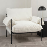 House Weave Fabric Accent Chair With Metal Fabric - Wardour