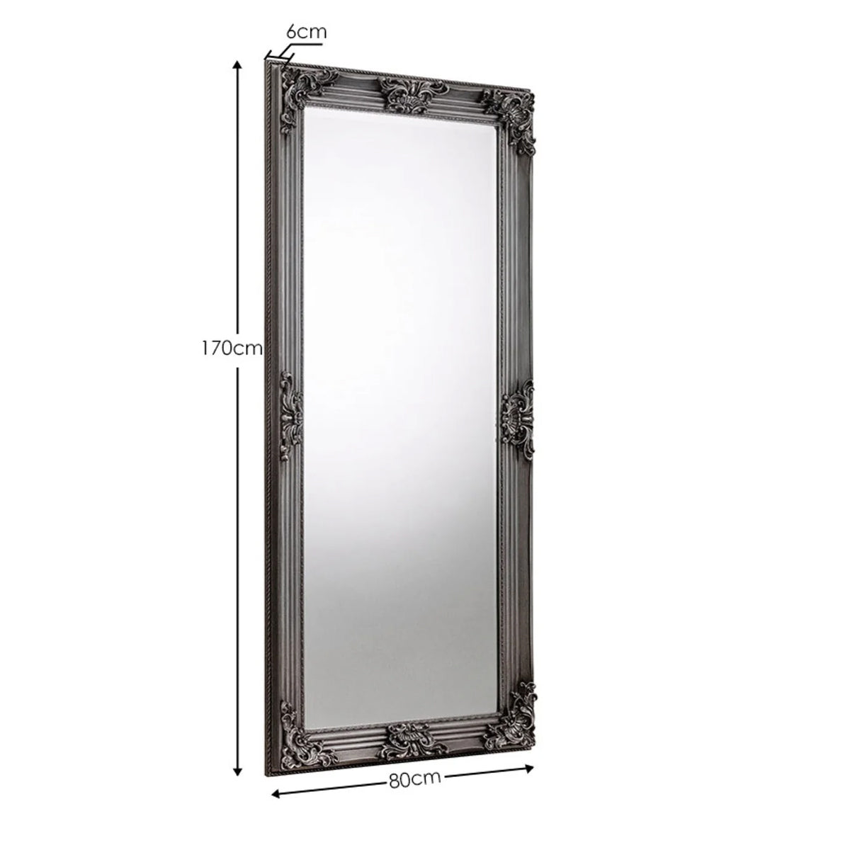 Lean-To Dressing Mirror With Wooden Frame - Rococo