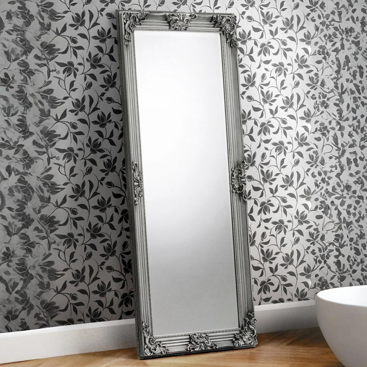 Lean-To Dressing Mirror With Wooden Frame - Rococo