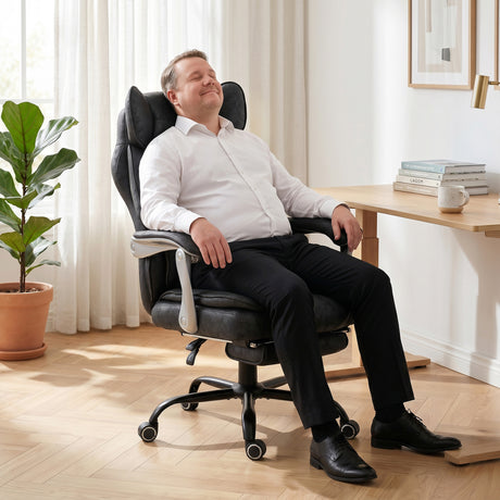 Leathaire Fabric Home And Office Chair 74cm Wide - Velmora