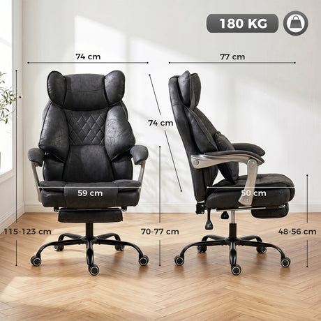 Leathaire Fabric Home And Office Chair 74cm Wide - Velmora