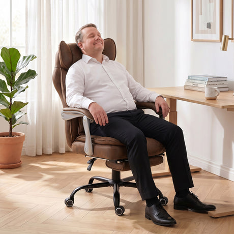 Leathaire Fabric Home And Office Chair 74cm Wide - Velmora