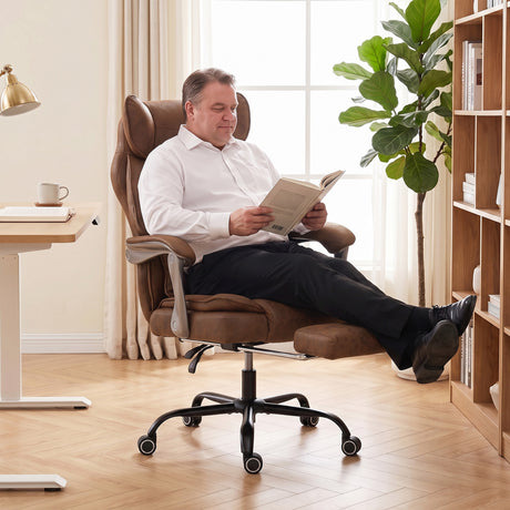 Leathaire Fabric Home And Office Chair 74cm Wide - Velmora
