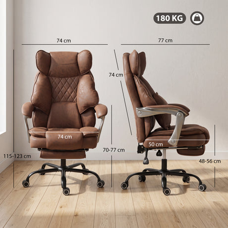 Leathaire Fabric Home And Office Chair 74cm Wide - Velmora