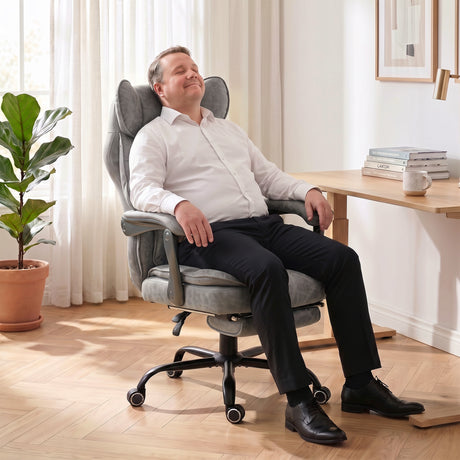 Leathaire Fabric Home And Office Chair 74cm Wide - Velmora