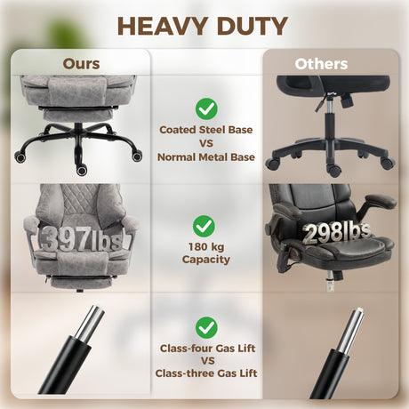 Leathaire Fabric Home And Office Chair 74cm Wide - Velmora