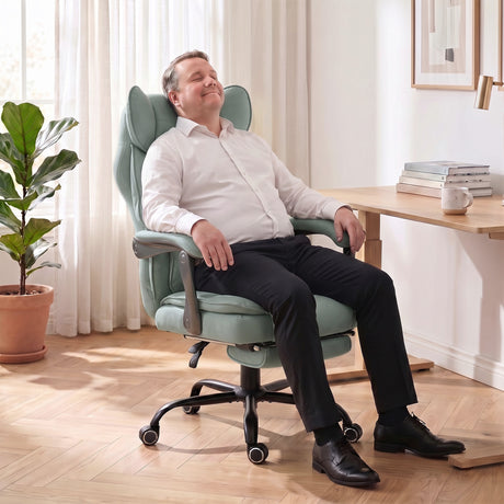 Leathaire Fabric Home And Office Chair 74cm Wide - Velmora