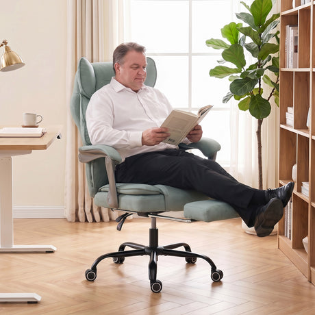Leathaire Fabric Home And Office Chair 74cm Wide - Velmora