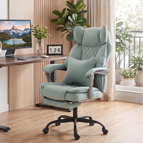 Leathaire Fabric Home And Office Chair 74cm Wide - Velmora