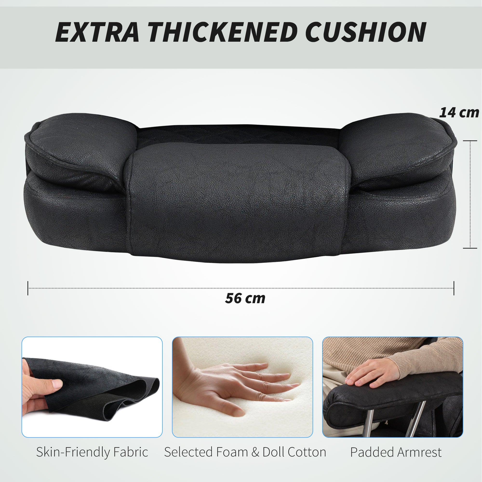 Leathaire Fabric Home And Office Chair 76cm Wide With Lumbar Support Pillow - Velmora