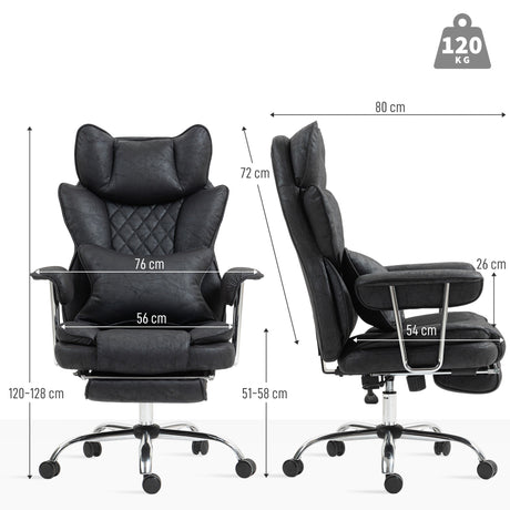 Leathaire Fabric Home And Office Chair 76cm Wide With Lumbar Support Pillow - Velmora
