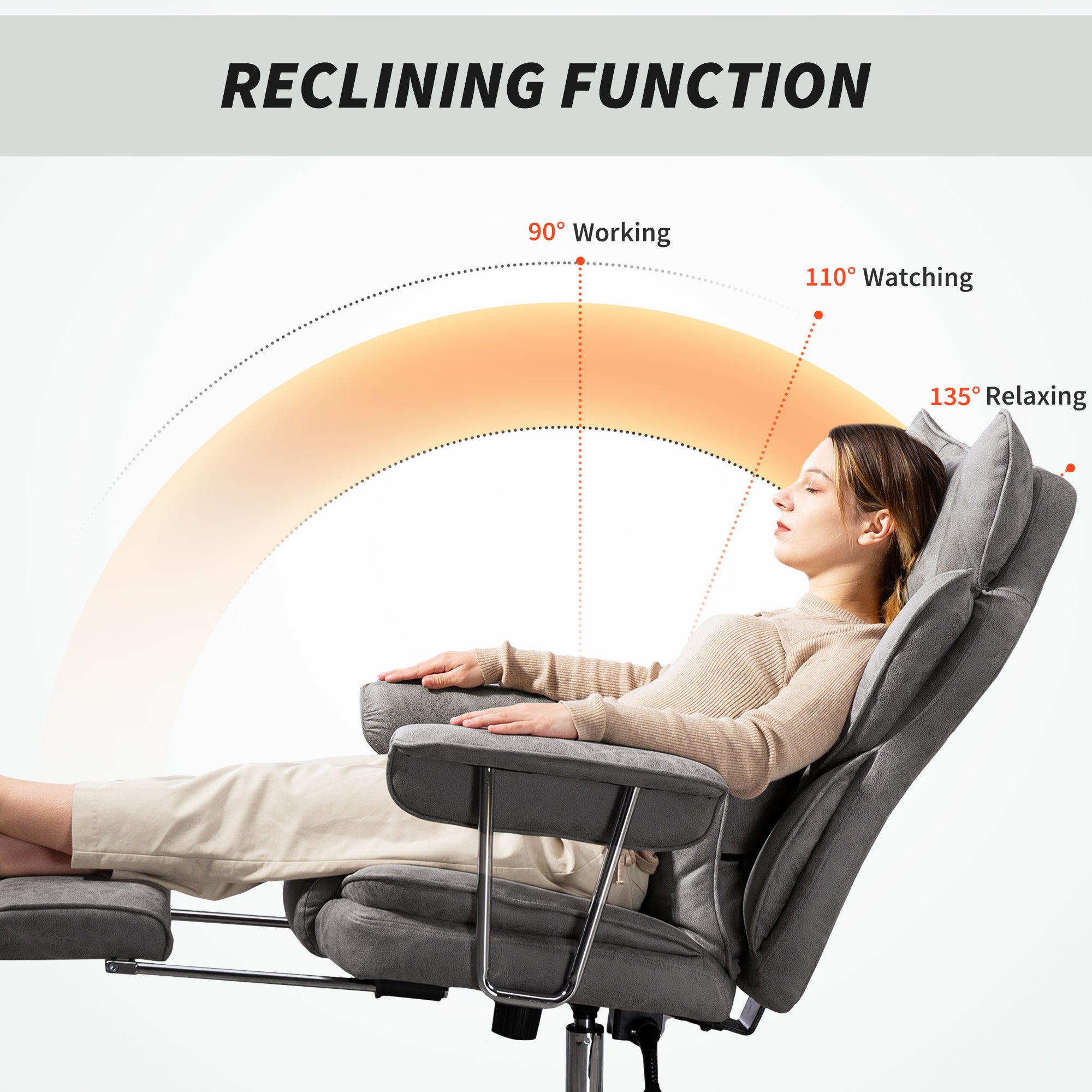 Leathaire Fabric Home And Office Chair 76cm Wide With Lumbar Support Pillow - Velmora