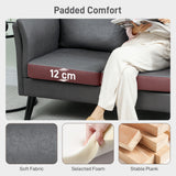 Leathaire Faux Leather 2 Seater Sofa 137cm Wide With Wooden Legs - Velmora