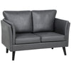 Leathaire Faux Leather 2 Seater Sofa 137cm Wide With Wooden Legs - Velmora