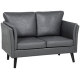 Leathaire Faux Leather 2 Seater Sofa 137cm Wide With Wooden Legs - Velmora