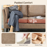 Leathaire Faux Leather 2 Seater Sofa 137cm Wide With Wooden Legs - Velmora