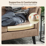 Leathaire Faux Leather 2 Seater Sofa 137cm Wide With Wooden Legs - Velmora