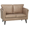 Leathaire Faux Leather 2 Seater Sofa 137cm Wide With Wooden Legs - Velmora