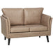 Leathaire Faux Leather 2 Seater Sofa 137cm Wide With Wooden Legs - Velmora