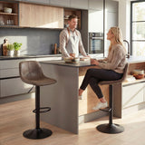 Leathaire Faux Leather Bar Stools in Set Of 2 With Footrest - Velmora