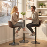 Leathaire Faux Leather Bar Stools in Set Of 2 With Footrest - Velmora
