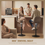 Leathaire Faux Leather Bar Stools in Set Of 2 With Footrest - Velmora