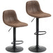 Leathaire Faux Leather Bar Stools in Set Of 2 With Footrest - Velmora