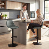 Leathaire Faux Leather Bar Stools in Set Of 2 With Footrest - Velmora