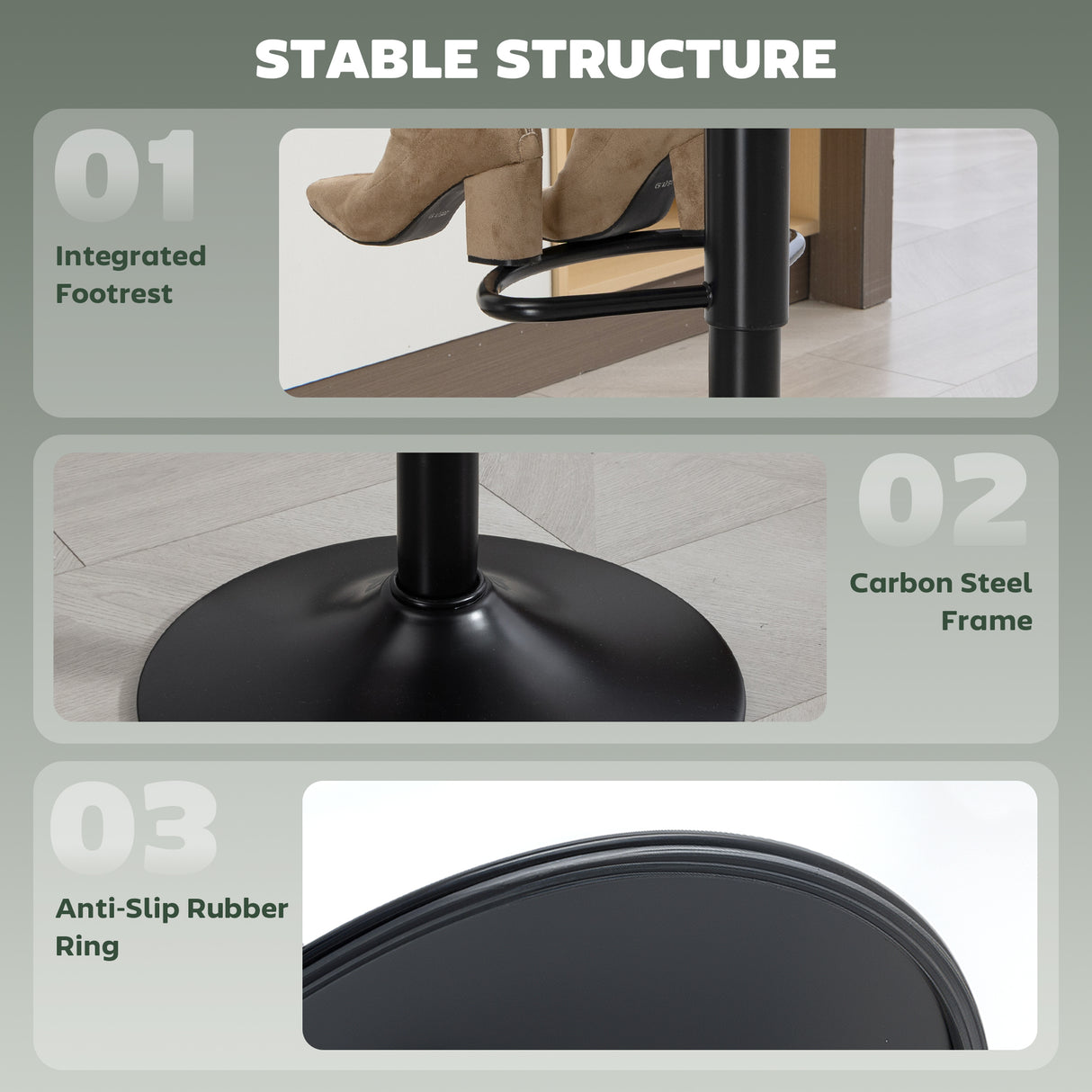 Leathaire Faux Leather Bar Stools in Set Of 2 With Footrest - Velmora