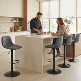 Leathaire Faux Leather Bar Stools in Set Of 2 With Footrest - Velmora