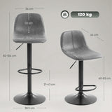 Leathaire Faux Leather Bar Stools in Set Of 2 With Footrest - Velmora