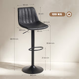 Leathaire Faux Leather Breakfast Bar Stools in Set Of 2 - Velmora