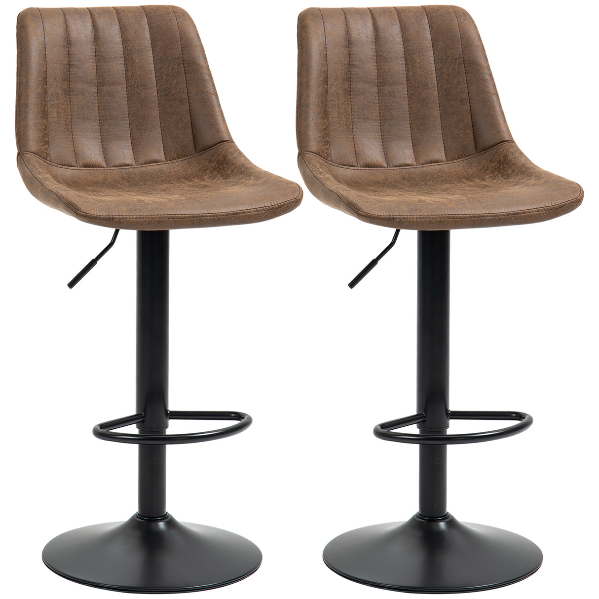 Leathaire Faux Leather Breakfast Bar Stools in Set Of 2 - Velmora