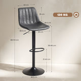 Leathaire Faux Leather Breakfast Bar Stools in Set Of 2 - Velmora