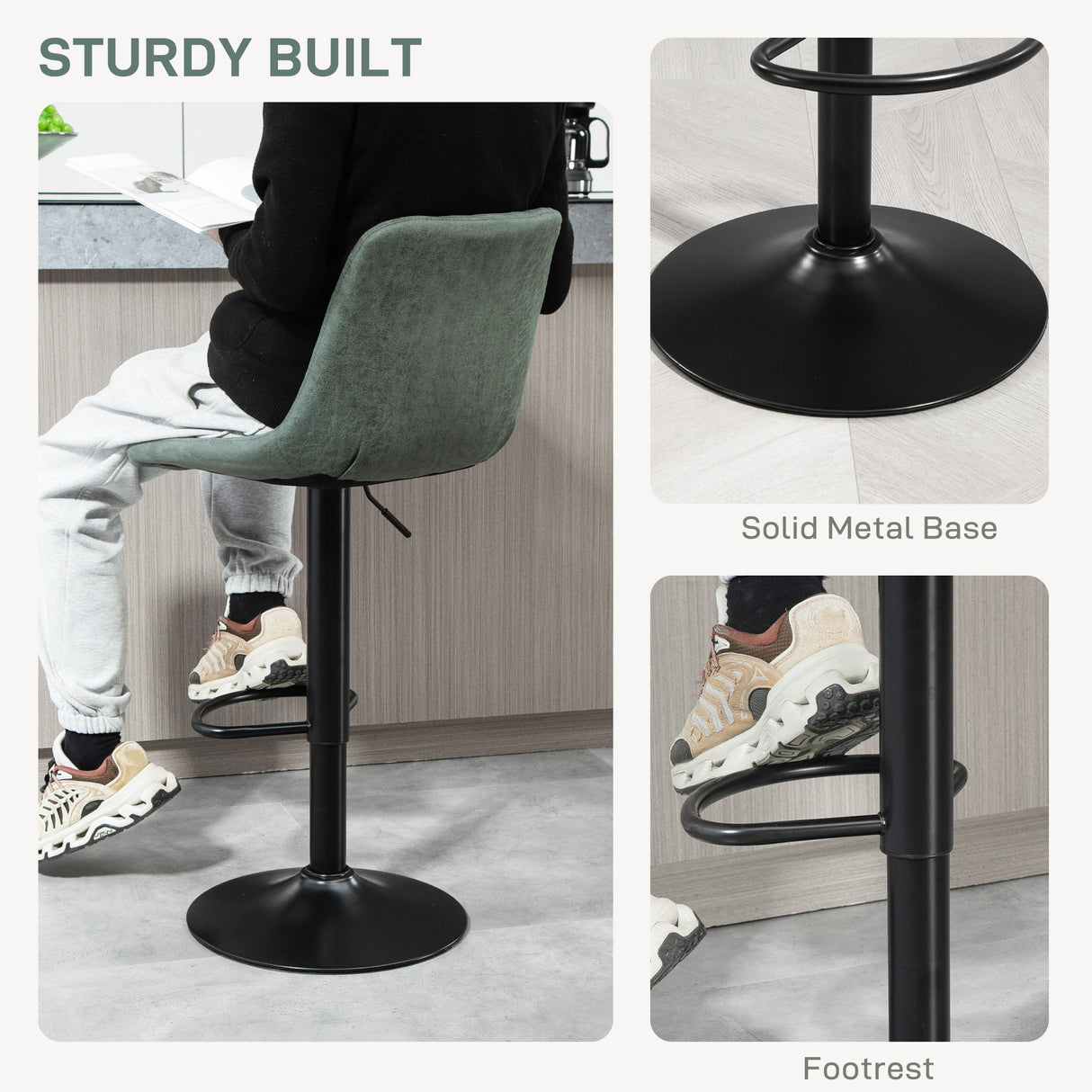 Leathaire Faux Leather Breakfast Bar Stools in Set Of 2 - Velmora