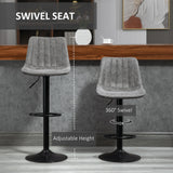 Leathaire Faux Leather Breakfast Bar Stools in Set Of 2 - Velmora