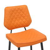 Leather Bar Stools in Set Of 2 With Black Sturdy Metal Frame - Garrick