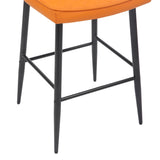 Leather Bar Stools in Set Of 2 With Black Sturdy Metal Frame - Garrick